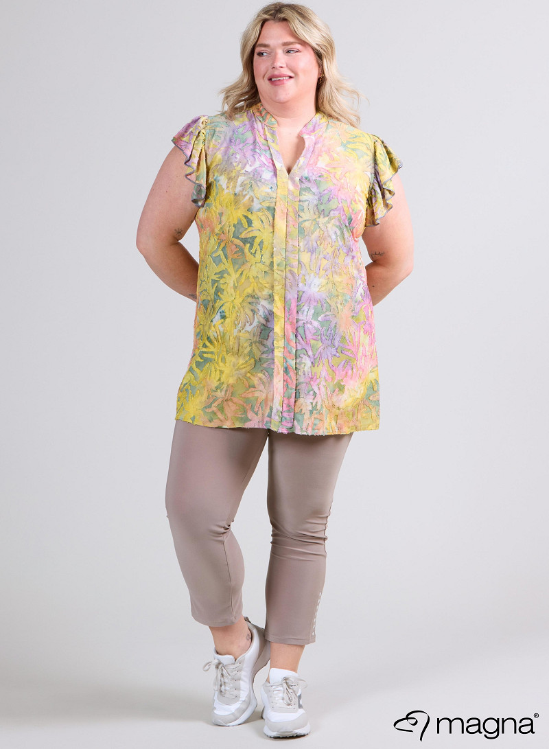 Sleeveless Frill Tunic (C-2305-MSH) T85007-Bush Yellow