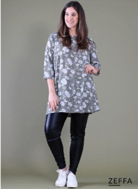 Simple Tunic  (ZF-TU-1005-BCHP) 002731-Flower Green/Khaki