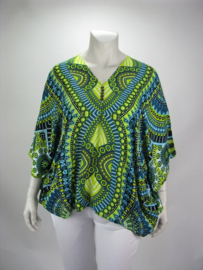 Blouse Happy (02-3629-limeblueisla)