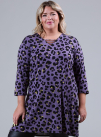 Relaxed V-Strap tunic (C-2320-VP) U86024 Cheetah Purple-Lime