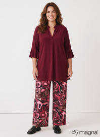 Broek Basic (D-03-PRINT) T10032-Fluid Design Wine Red