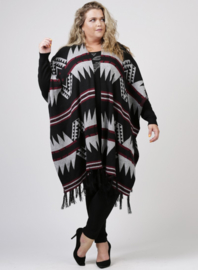 (M-9011) Poncho aztec print