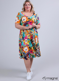 Long A-Line Dress (C-2203-VP) V21014-Flower Garden Sand