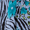 Poncho WINGS chiffon print (M-0004-CHP) V10051-Flowers Zebra Aqua