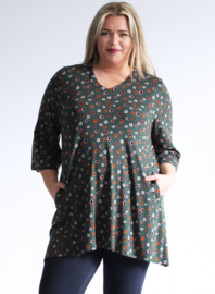 Wijd vallende tuniek met zakken (C-2021-VIS PR) 000231-Swirl Circle Khaki
