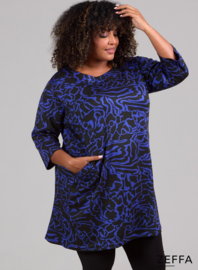 Tuniek met zakken (ZF-TU-1010-HVP)  U73060-Scribble Waves Blue