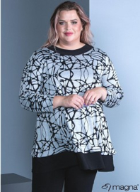 Easy Wear Tunic (C2221-HVP) X-86001-Pebbles Black-white-Grey