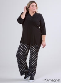 V-Pleated Shirt (B-2501) 001-Zwart