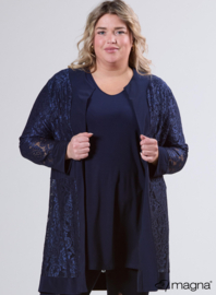 Open Lace Cardigan (N-2501) 017-Marine