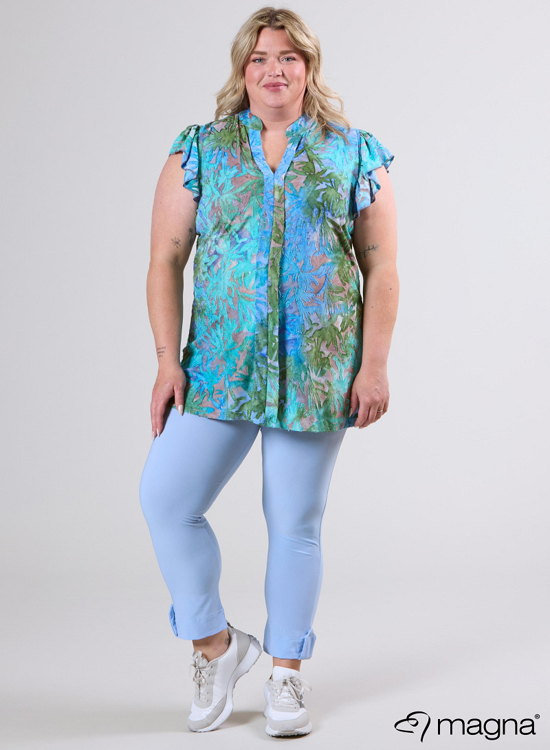 Sleeveless Frill Tunic (C-2305-MSH) T85051-Bush Aqua