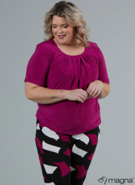Short Sleeve Puffy Shirt (B-8018) 056-Magenta
