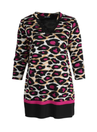 Tape & Line Tunic (C-2325-HVP) W28056-Digital Leo Magenta