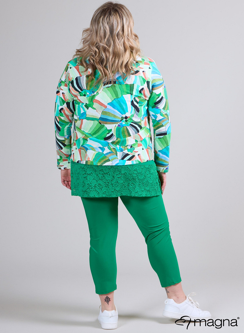 Jaquard Button Jacket (K-2402-COT2) T88058-Rainbow Green