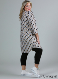 A-Line Long Pocket Tunic (C-2217-PR) V31001-Block Shapes Beige-Black
