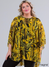 Poncho WINGS chiffon print (M-0004-CHP) V00076-Animal Yellow-Black