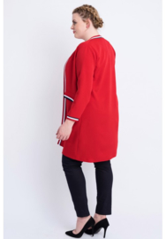 Blazer streep viscose (N-8003) 015-Rood