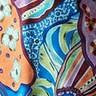 Short Sleeve A-lijn Shirt (B-9004-PRINT) T20019-Flower Orange-Blue