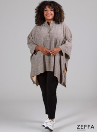 Oversized Tuniek/Ponncho (ZF-PO-1002-HVPK)  U64014-Herringbone Sand
