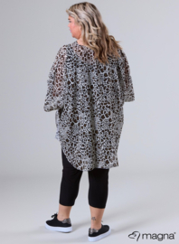 Poncho WINGS chiffon print (M-0004-CHP) V08064-Cheetah Brown