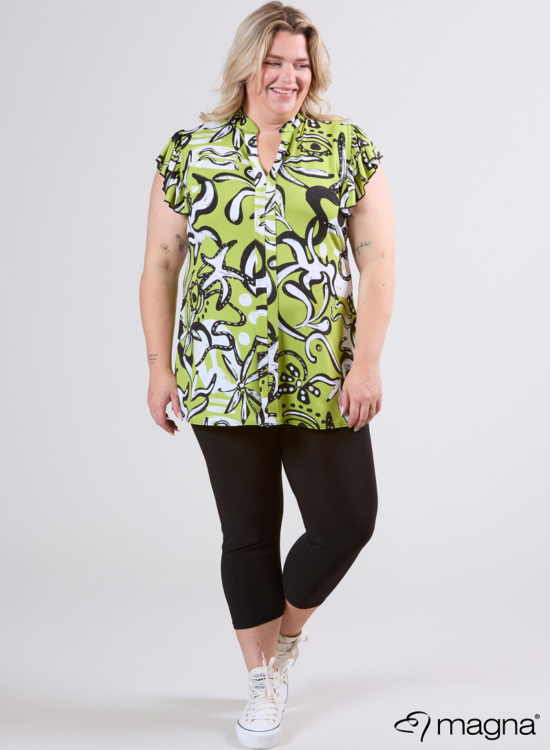 Sleeveless Frill Tunic (C-2305-PR) U24008-Groovy Lime