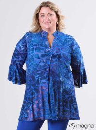 Flared Sleeves Relaxed Tunic (C-2503-MSH) T87060-Drop Shapes Royal Blue