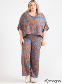 Crop top Cutted Print (M-4004-print) Z680238-Tropical Blue-Rust