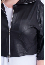Leather Look Bolero  (K-5001) 001-Zwart