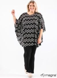 Poncho WINGS chiffon print (M-0004-CHPR) 310001-BW Zig Zag