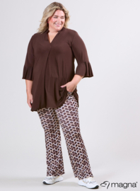 Flared Sleeves Relaxed Tunic (C-2503) 064-Brown
