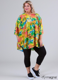 Poncho WINGS chiffon print (M-0004-CHP) V09076-Art Yellow-Green