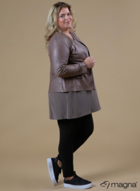 Kort Leather Look jasje (K-31-LL) 061-Taupe