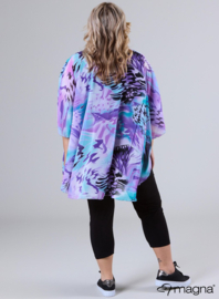 Poncho WINGS chiffon print (M-0004-CHP) V02021-Aqua Purple