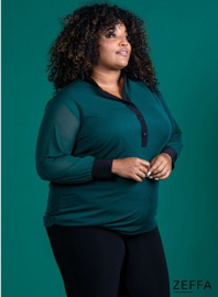 Stretchy Chiffon Blouse (ZF-BL-1001)  038-Fles Groen