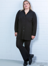Oversized Button Down Blouse (ME-BL-1002) 001-Zwart