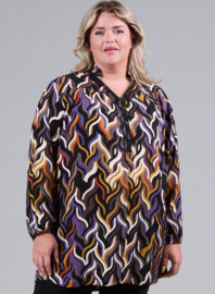 Trim Blouse (B-2424-LVP) U84024-Flames Purple