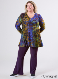 Long Sleeve A-Line Tunic (B-2401-MSH) U51059-Fall Leaves Purple