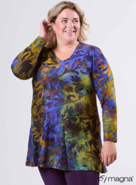 Long Sleeve A-Line Tunic (B-2401-MSH) U51059-Fall Leaves Purple