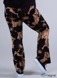 Relaxed Pocket Flared Pants (D-2403-PRINT) V59061-Bamboo Jungle Taupe