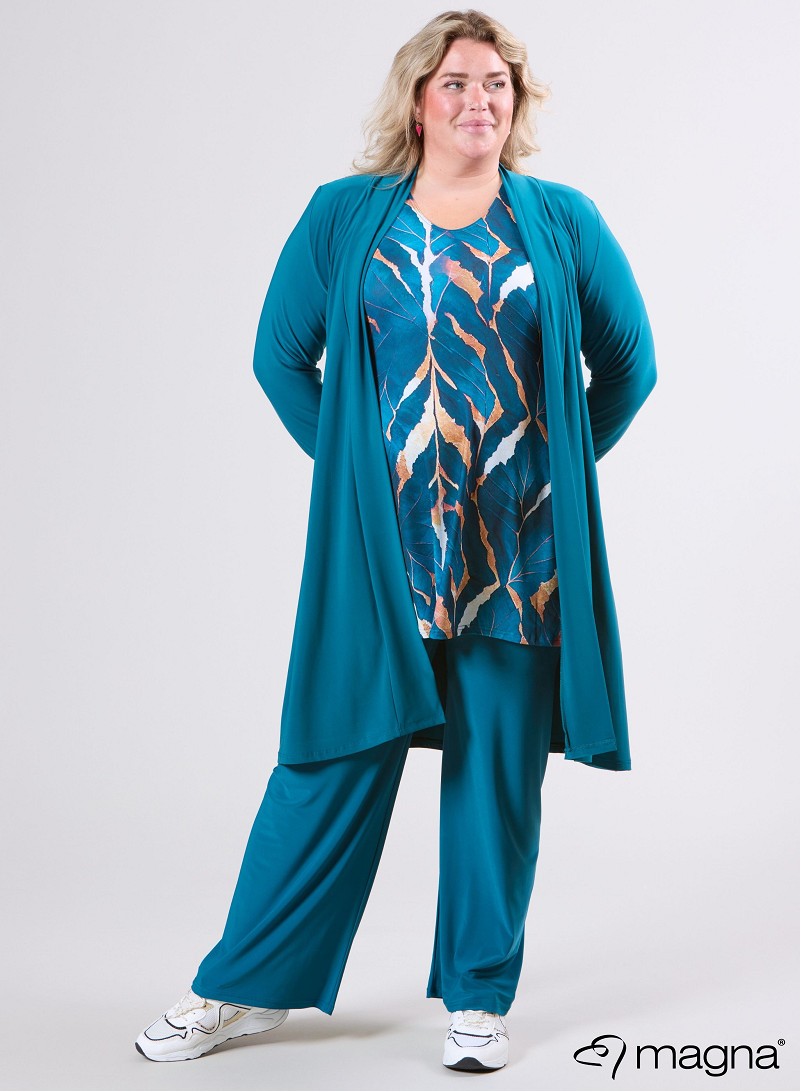 Open Front Loose Cardigan (N-2201) 048-Petrol