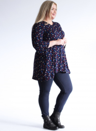 Wijd vallende tuniek met zakken (C-2021-VIS PR) 000217-Swirl Circle Navy