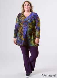 Long Sleeve A-Line Tunic (B-2401-MSH) U51059-Fall Leaves Purple