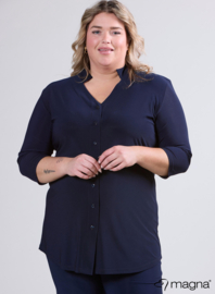 Button Tunic V-Shaped Neckline (C-2506) 017-Navy