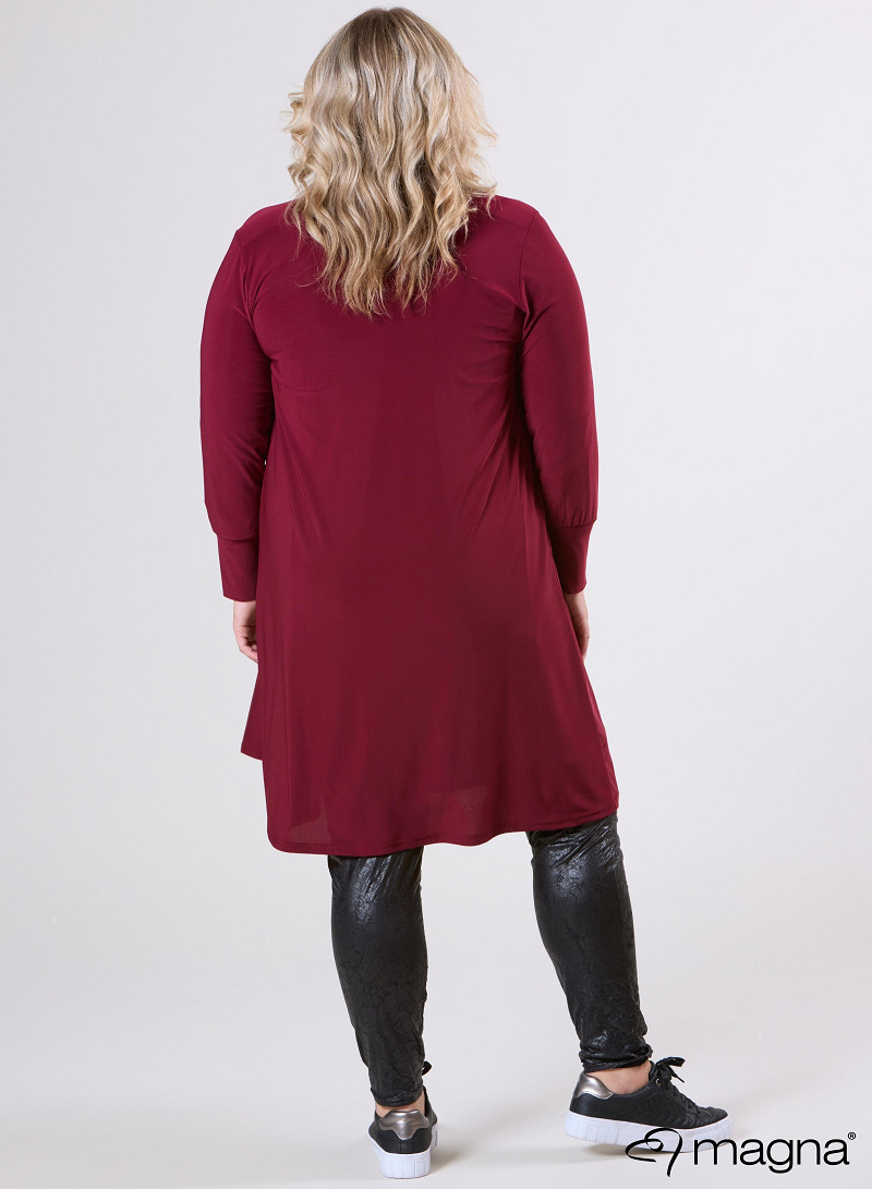Open Front Loose Cardigan (N-2201) 032-Wine Red