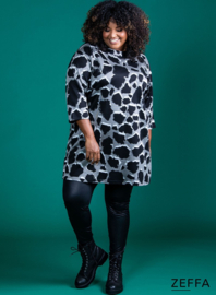 Tuniek met zakken (ZF-TU-1010-HVP)  X59001-Leopard Black-Grey