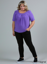 Short Sleeve Puffy Shirt (B-8018) 021-Purple