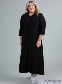 Button Down Dress (C-2204) 001-Zwart