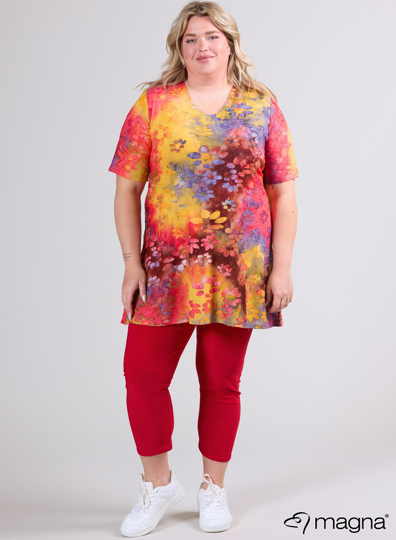 A-Line Short Sleeve Shirt (B-2508-MSH) T76076-Daisy Red-Yellow