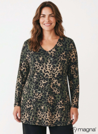 Long Sleeve A-Line Tunic (B-2401-HVP) T44031-Leopard Green