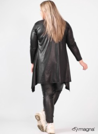 Leather Look Bolero lange mouw (A-74) 001-Zwart