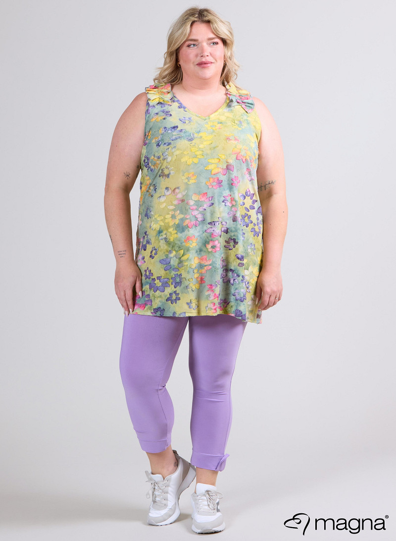 A-Line Sleeveless Frill Top-Tunic (C-2514-MSH) T76007-Daisy Design Yellow-Green